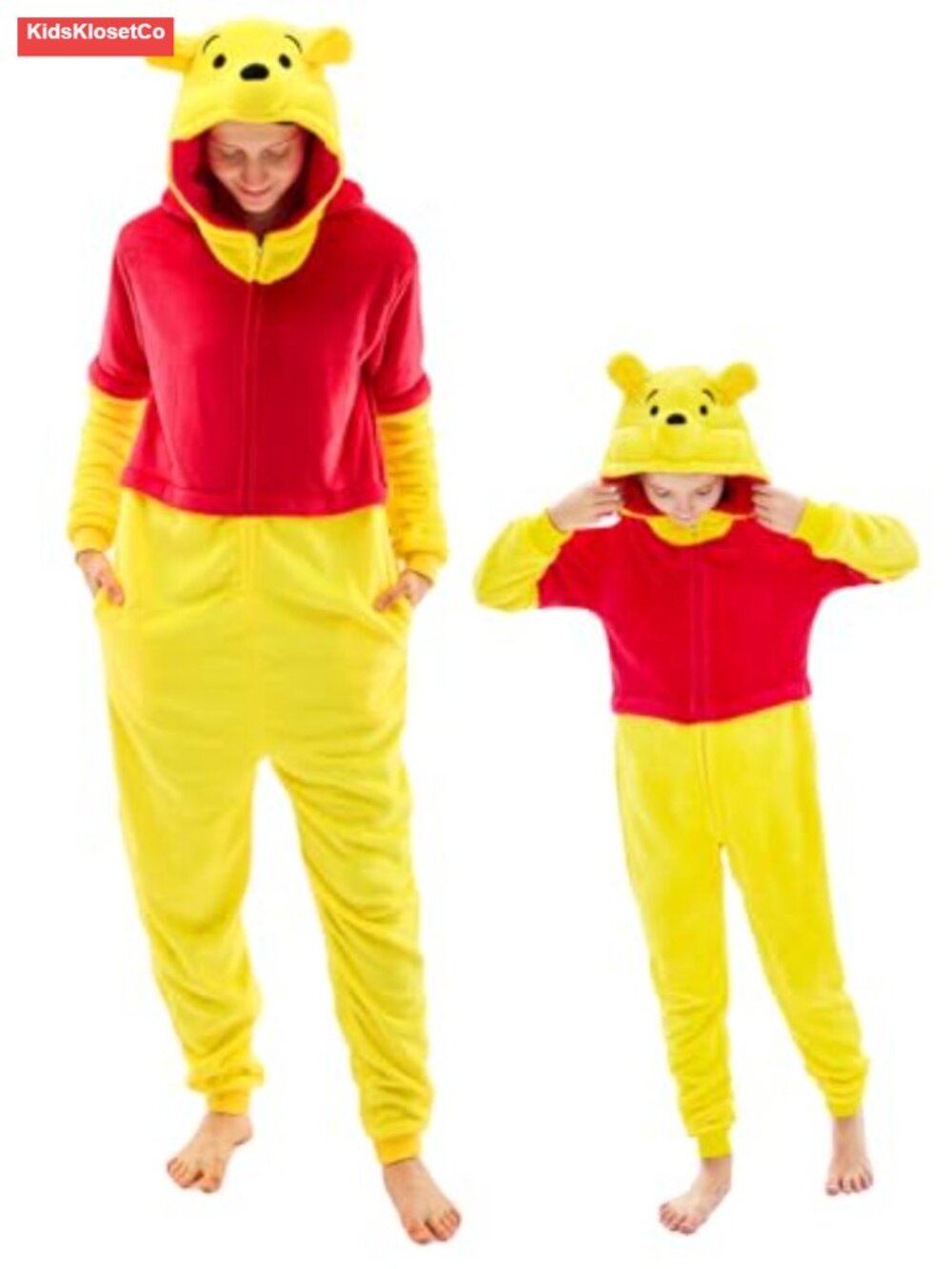 Yellow Bear Onesie Pajama Animal Costume Cosplay Suit with Pockets